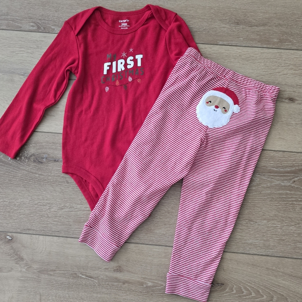 NWOT Carter’s baby 2-piece holiday outfit my first Christmas size 24 months